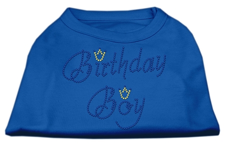 Birthday Boy Rhinestone Shirts Blue XS